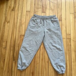 PANGAIA Track Pants Organic Cotton Light Grey Elastic Waist Drawstring L
